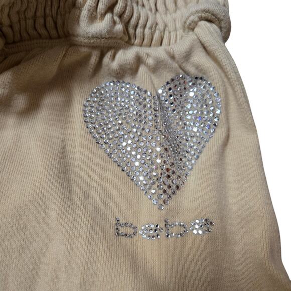 bebe Women's Y2K Capri length lounge pants bling beige Size Medium Mcbling - Picture 1 of 9